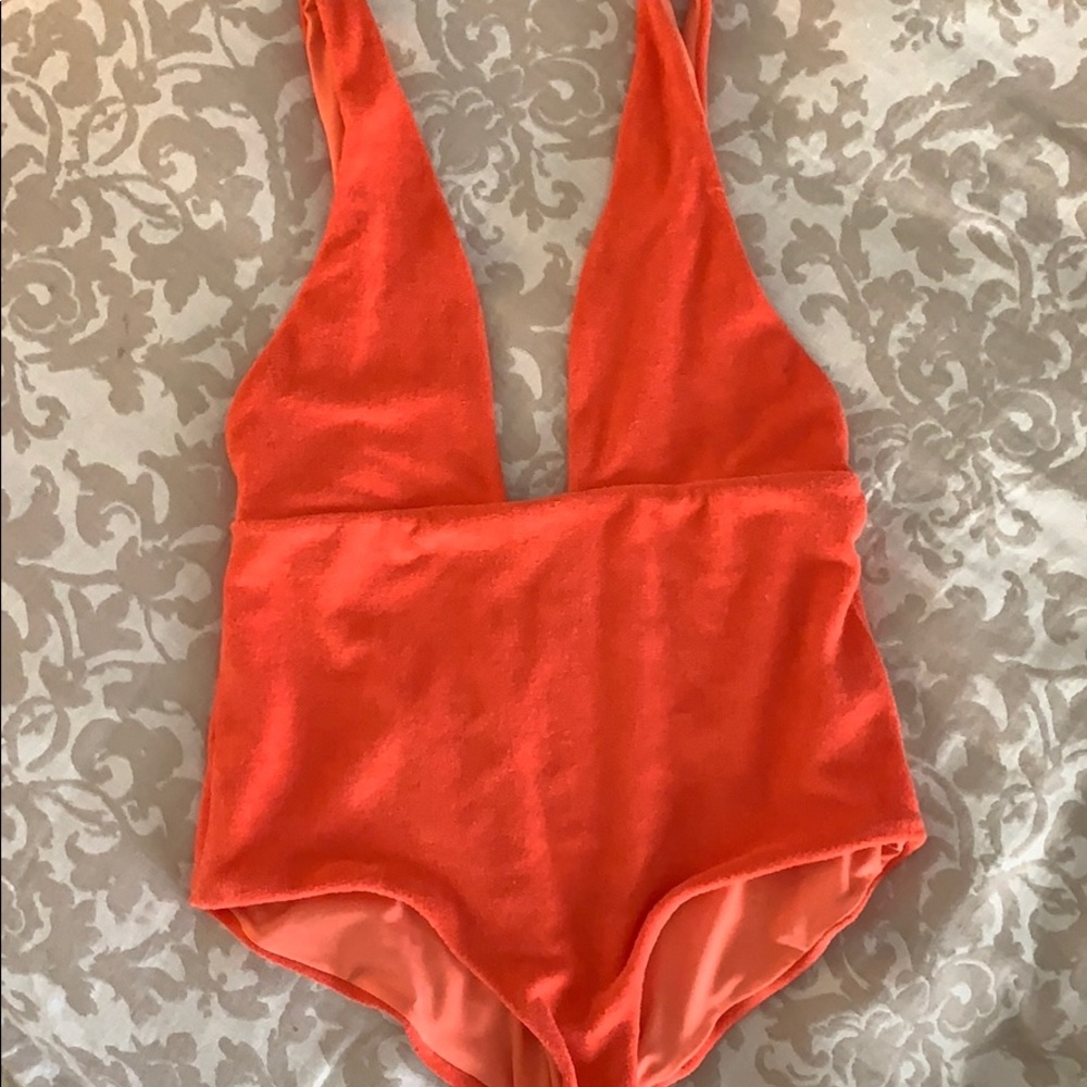 Mara Hoffman Audrey Terry Coral one piece swimsuit